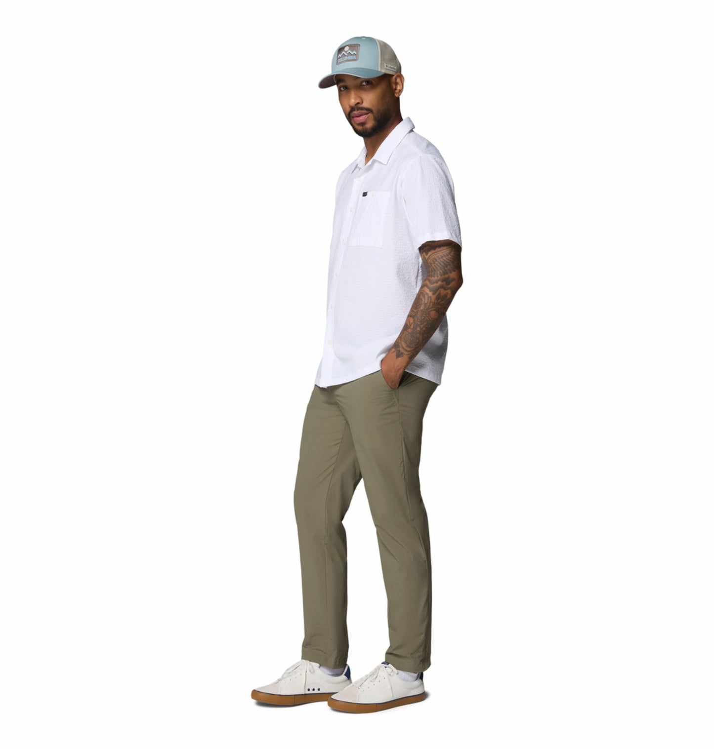 Columbia Men's Olive Green Omni-Freeze ROC Lite Chino Pant for Active Wear