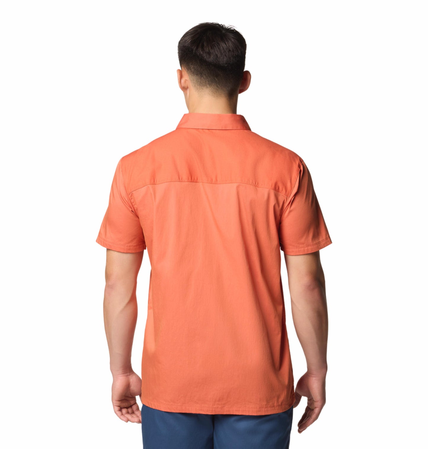 Columbia Mens Orange Landroamer Twill Short Sleeve Shirt