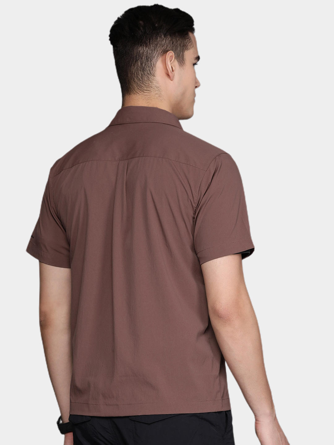 Columbia Men Maroon Canyon Gate Utility Short Sleeve Shirts