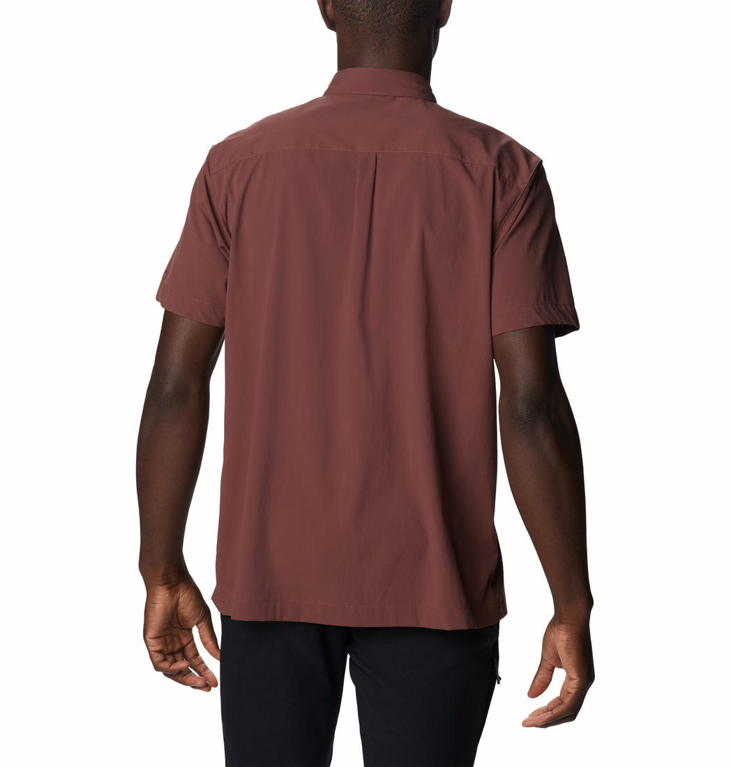 Columbia Men Maroon Canyon Gate Utility Short Sleeve Shirts