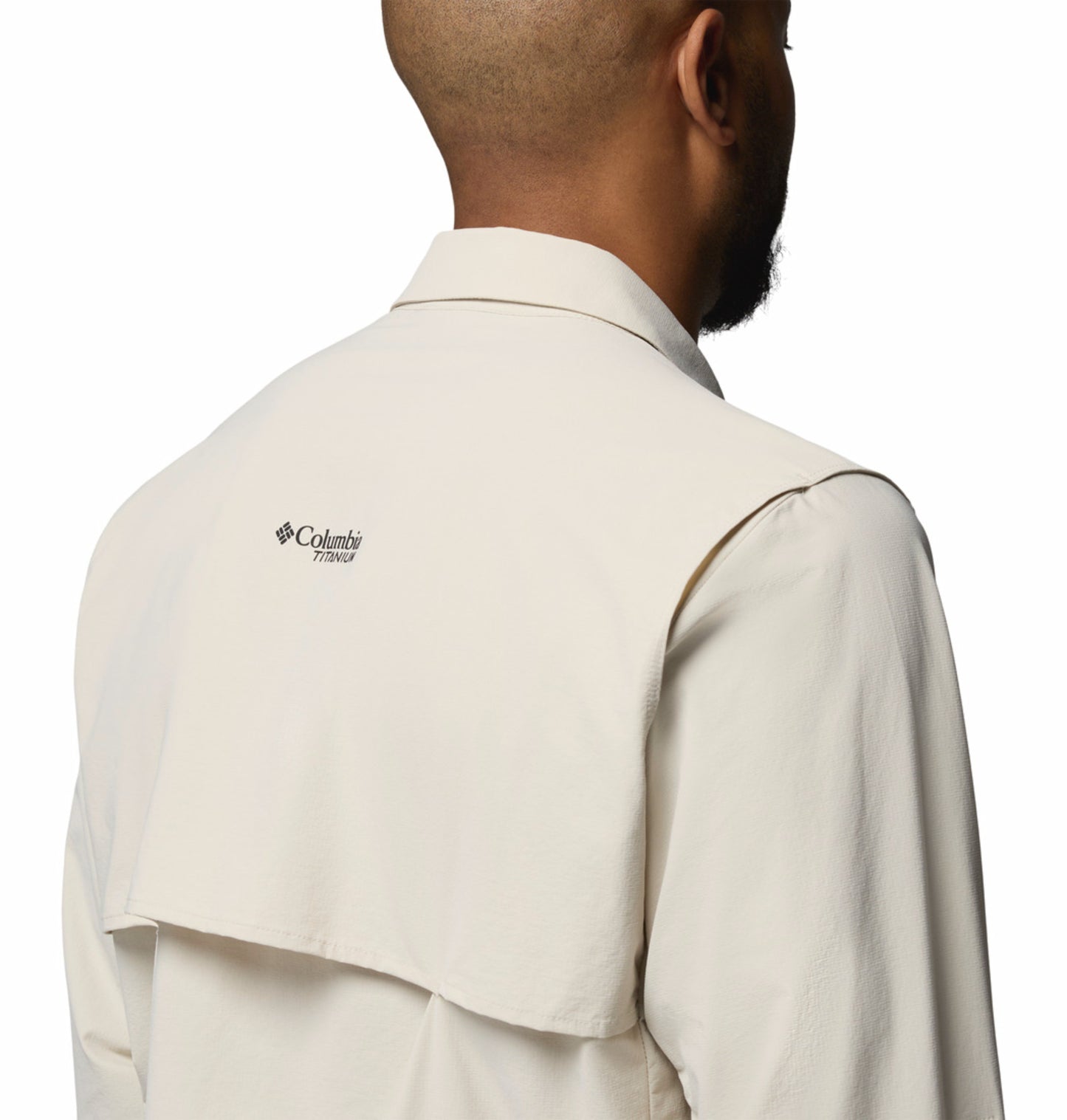 Columbia Men Beige Omni-Shade Silver Ridge Elite Long Sleeve Shirt
