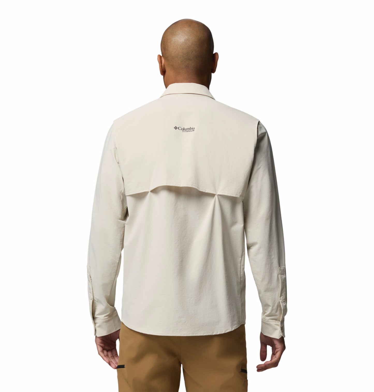 Columbia Men Beige Omni-Shade Silver Ridge Elite Long Sleeve Shirt