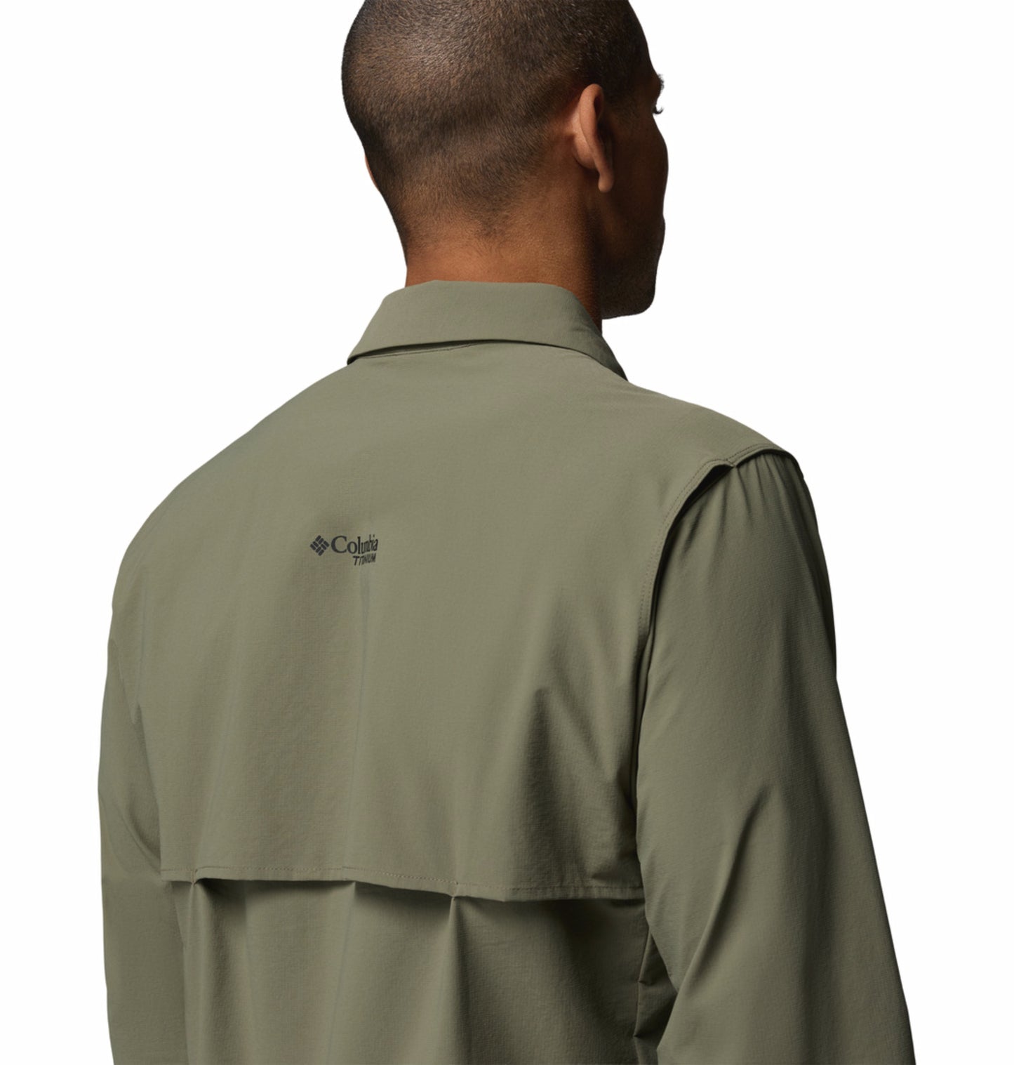 Columbia Men’s Olive Green Omni-Shade Silver Ridge Elite Long Sleeve Shirt for Outdoor Comfort