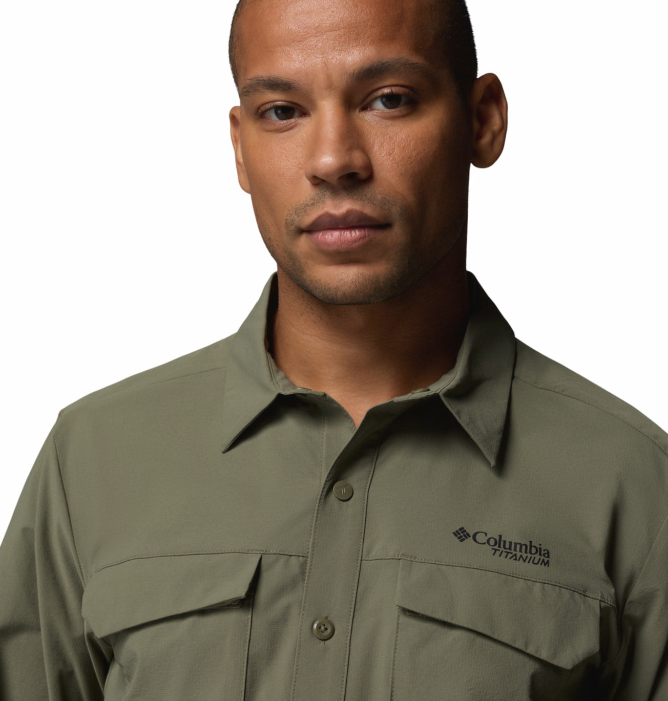 Columbia Men’s Olive Green Omni-Shade Silver Ridge Elite Long Sleeve Shirt for Outdoor Comfort