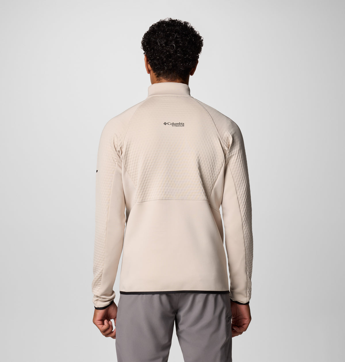 Columbia Men Beige Omni-Shade Driventure Half Zip Sweatshirt (Sun Protection)