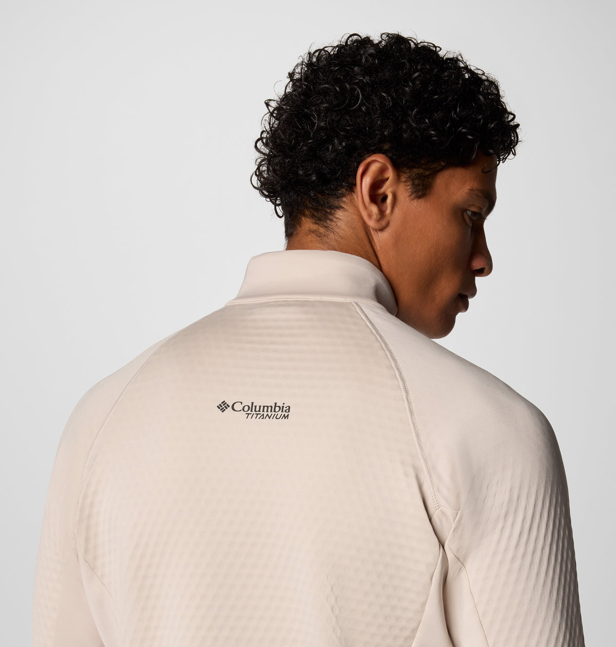 Columbia Men Beige Omni-Shade Driventure Half Zip Sweatshirt (Sun Protection)