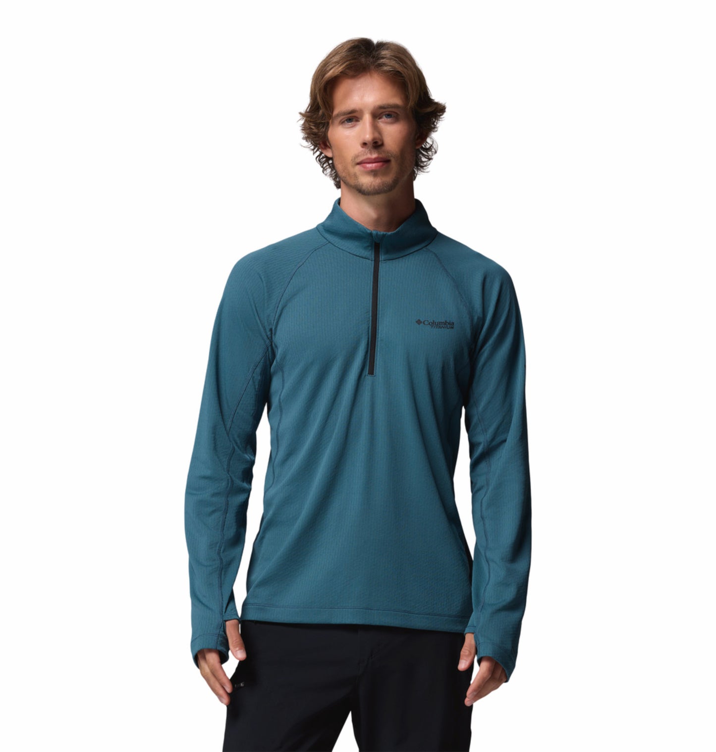 Columbia Men Blue Omni-Shade Driventure Half Zip Sweatshirt (Sun Protection)