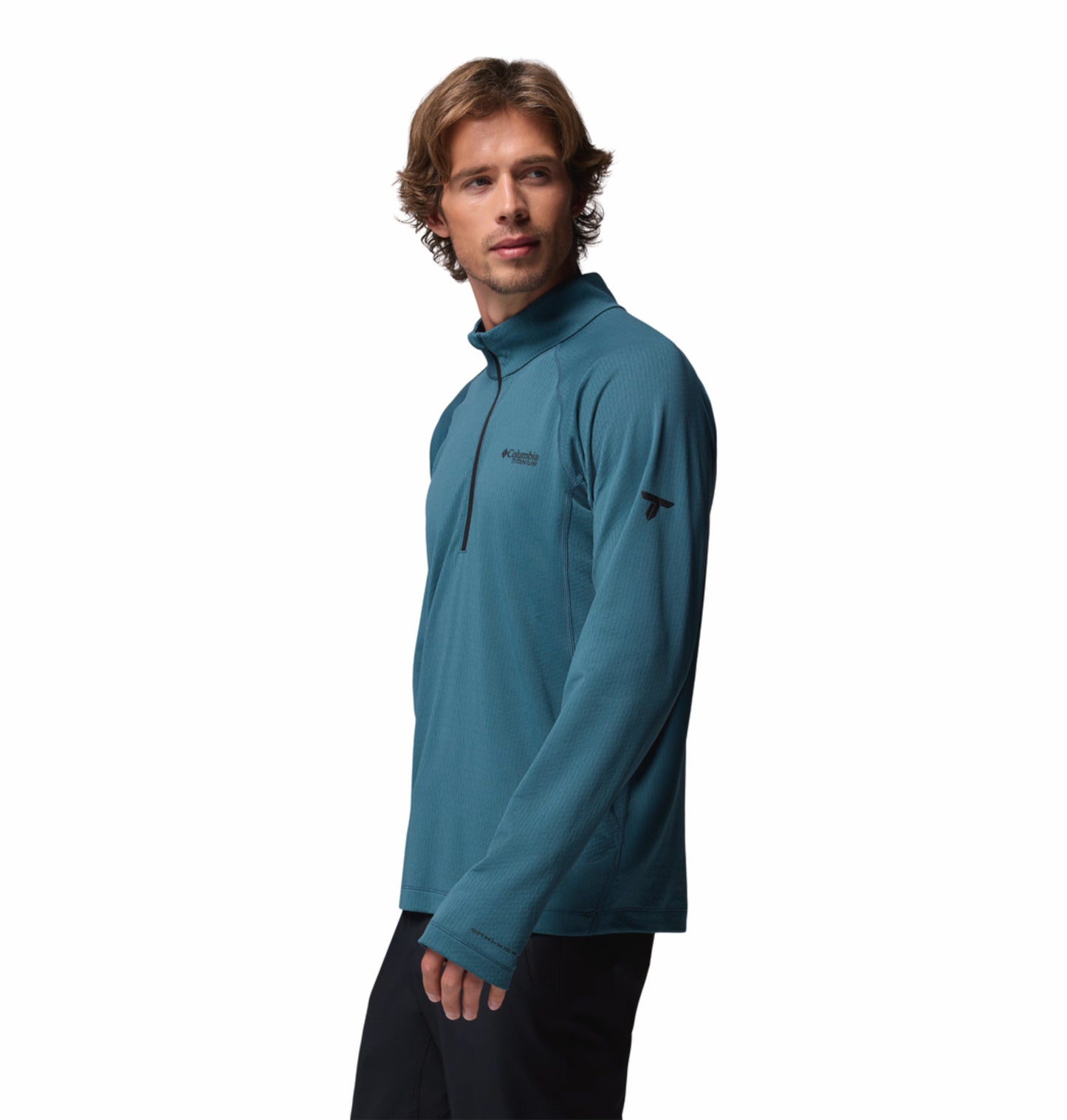 Columbia Men Blue Omni-Shade Driventure Half Zip Sweatshirt (Sun Protection)