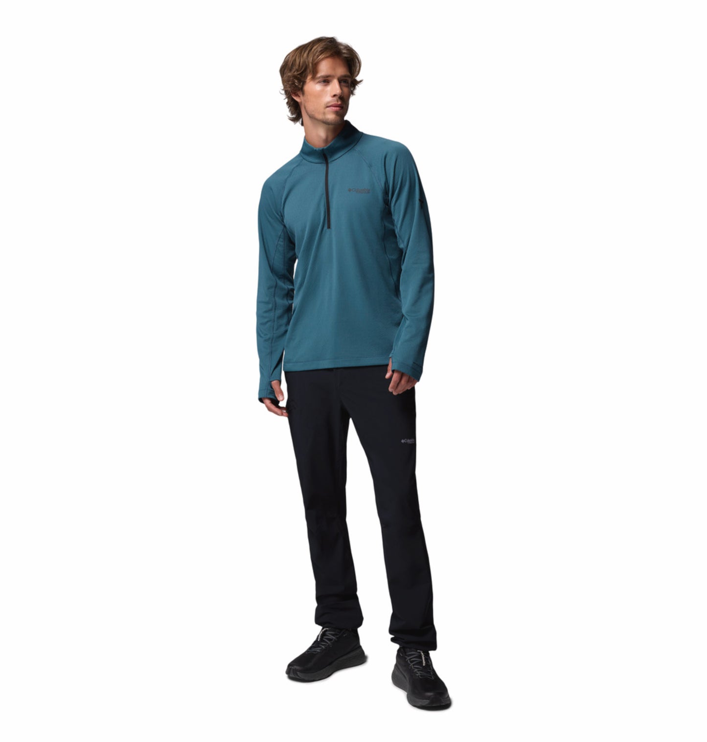Columbia Men Blue Omni-Shade Driventure Half Zip Sweatshirt (Sun Protection)