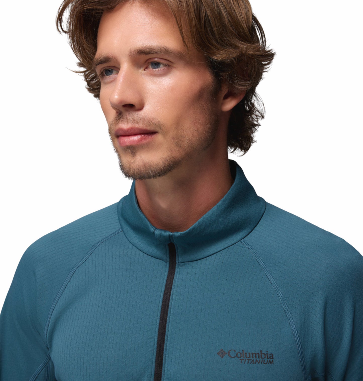 Columbia Men Blue Omni-Shade Driventure Half Zip Sweatshirt (Sun Protection)