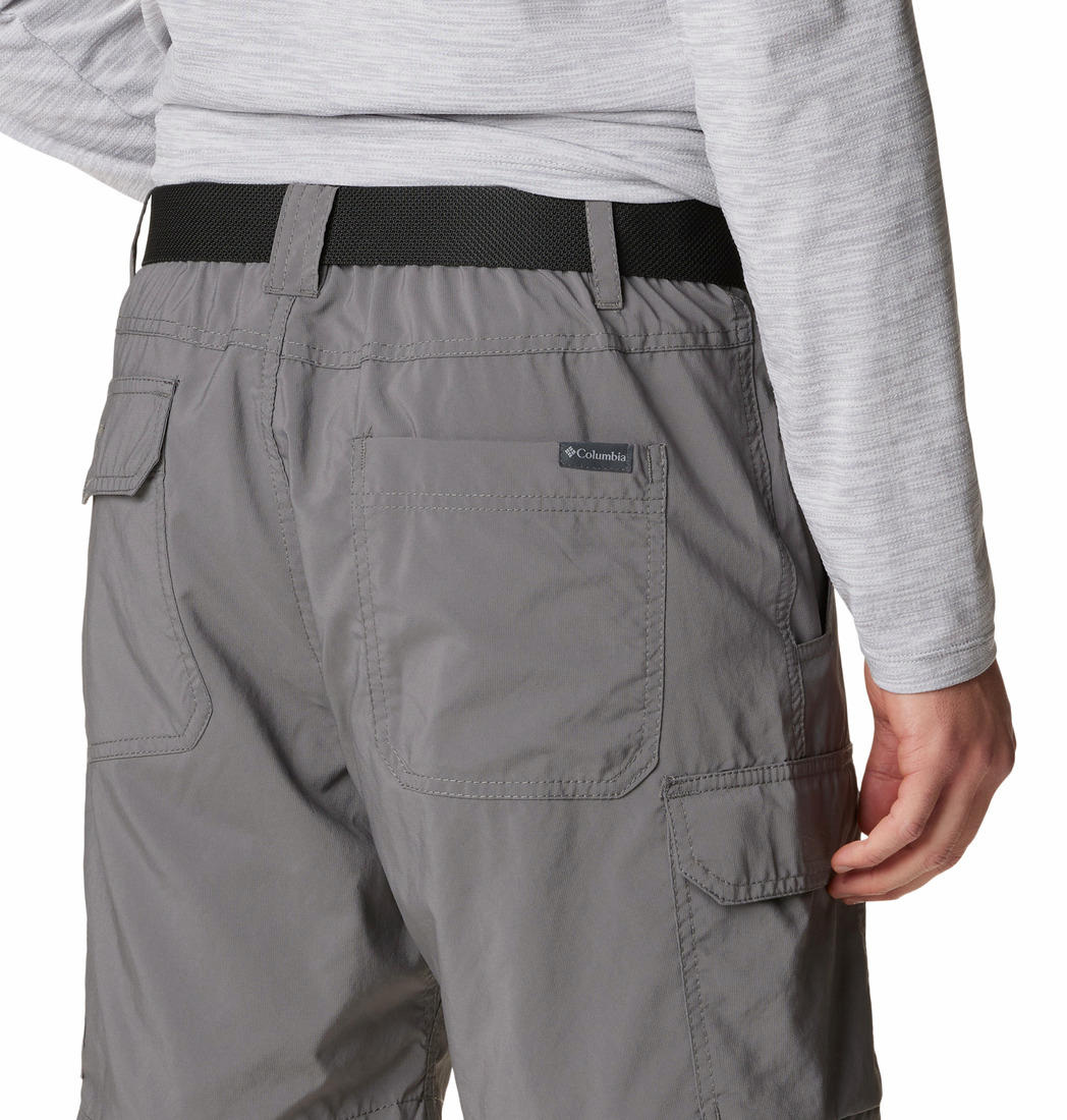 A Men Wearing Columbia Men Grey Silver Ridge Utility Cargo Short (Sun Protection)