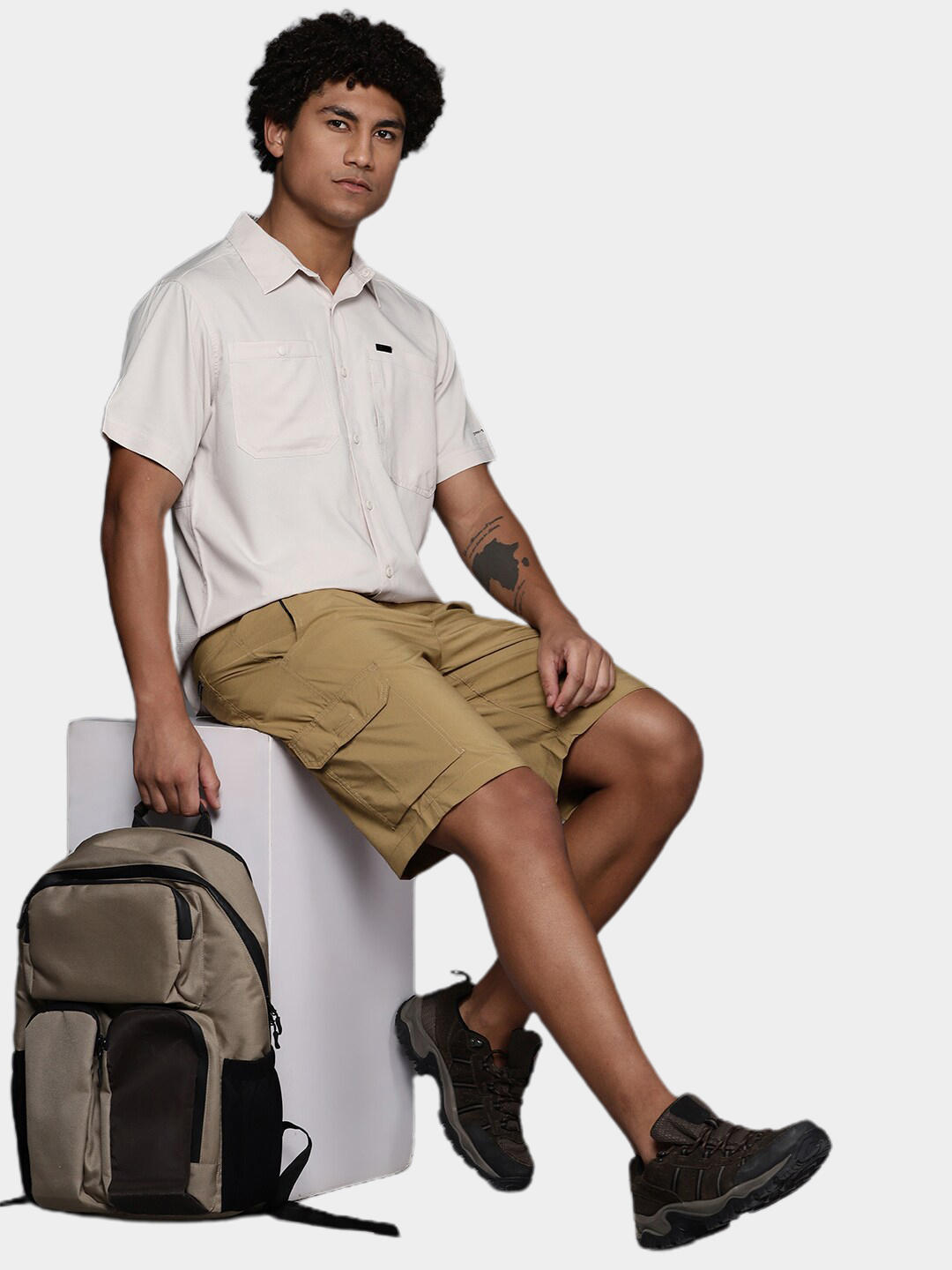 Columbia Men Brown Silver Ridge Utility Cargo Short (Sun Protection)