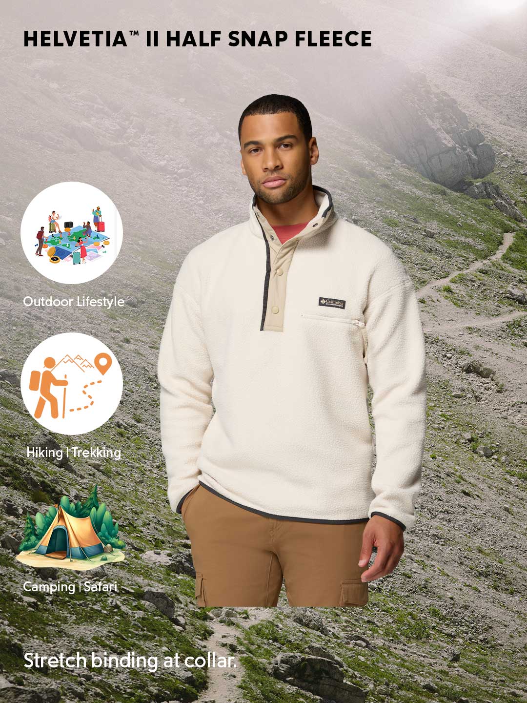 Columbia Men Beige Helvetia II Pullover