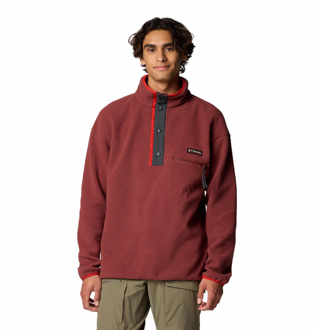 Columbia Mens Red Helvetia II Half Snap Fleece Jacket