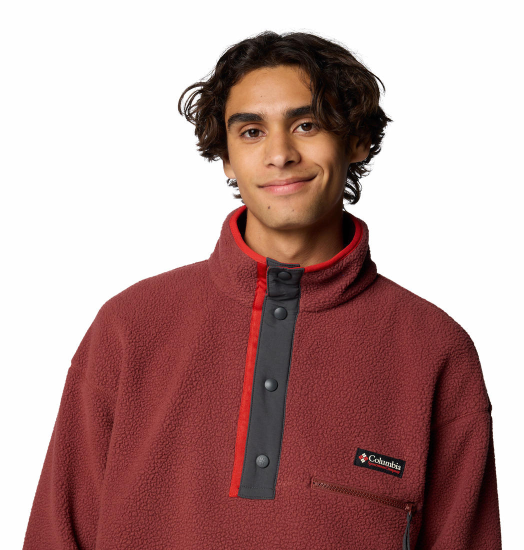 Columbia Mens Red Helvetia II Half Snap Fleece Jacket