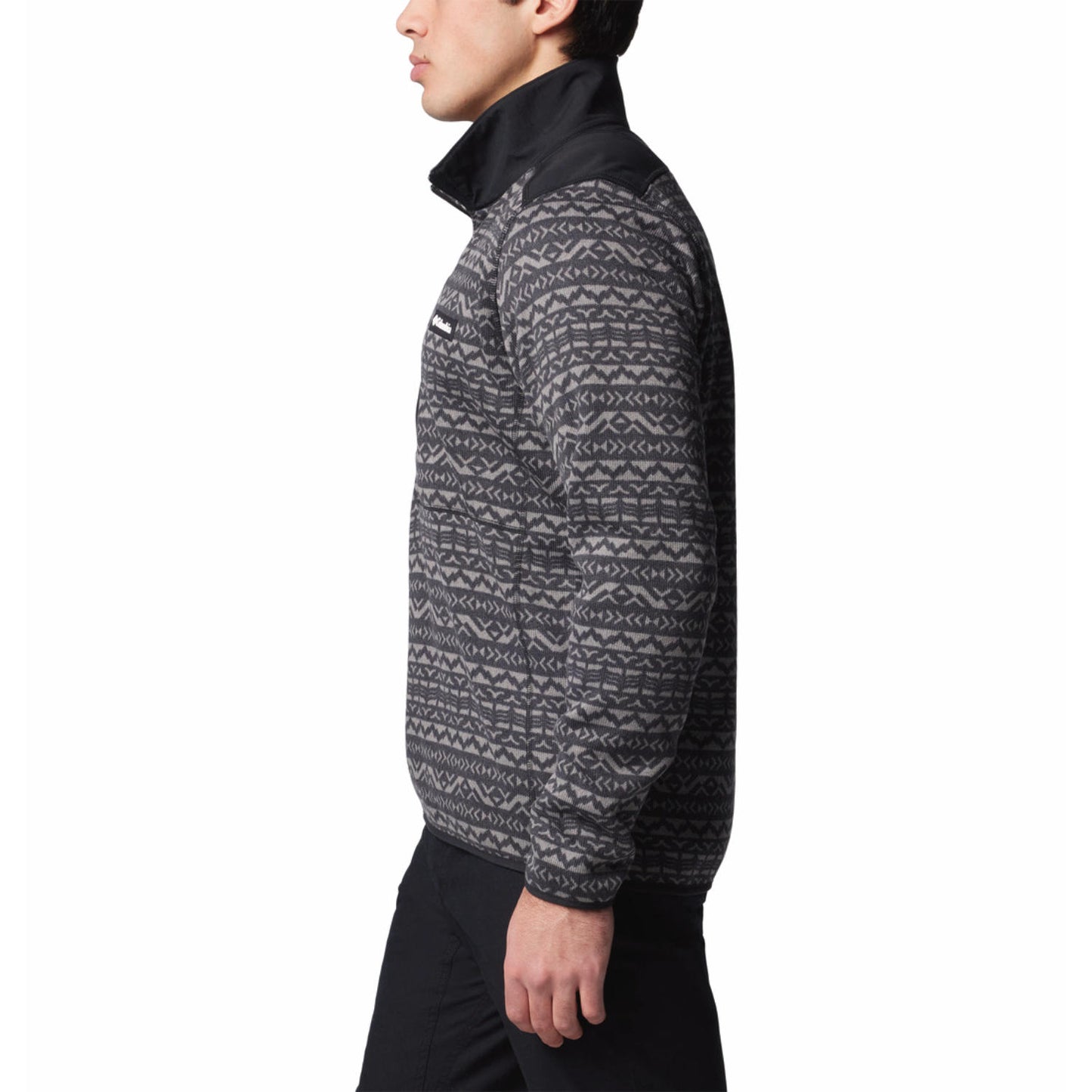 Columbia Mens Black Sweater Weather Printed Half Zip II Jacket