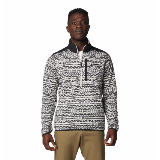 Columbia Mens Brown Sweater Weather Printed Half Zip II Jacket