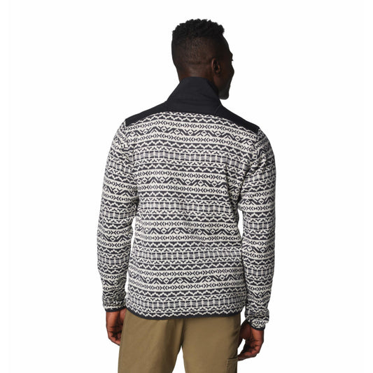 Columbia Mens Brown Sweater Weather Printed Half Zip II Jacket