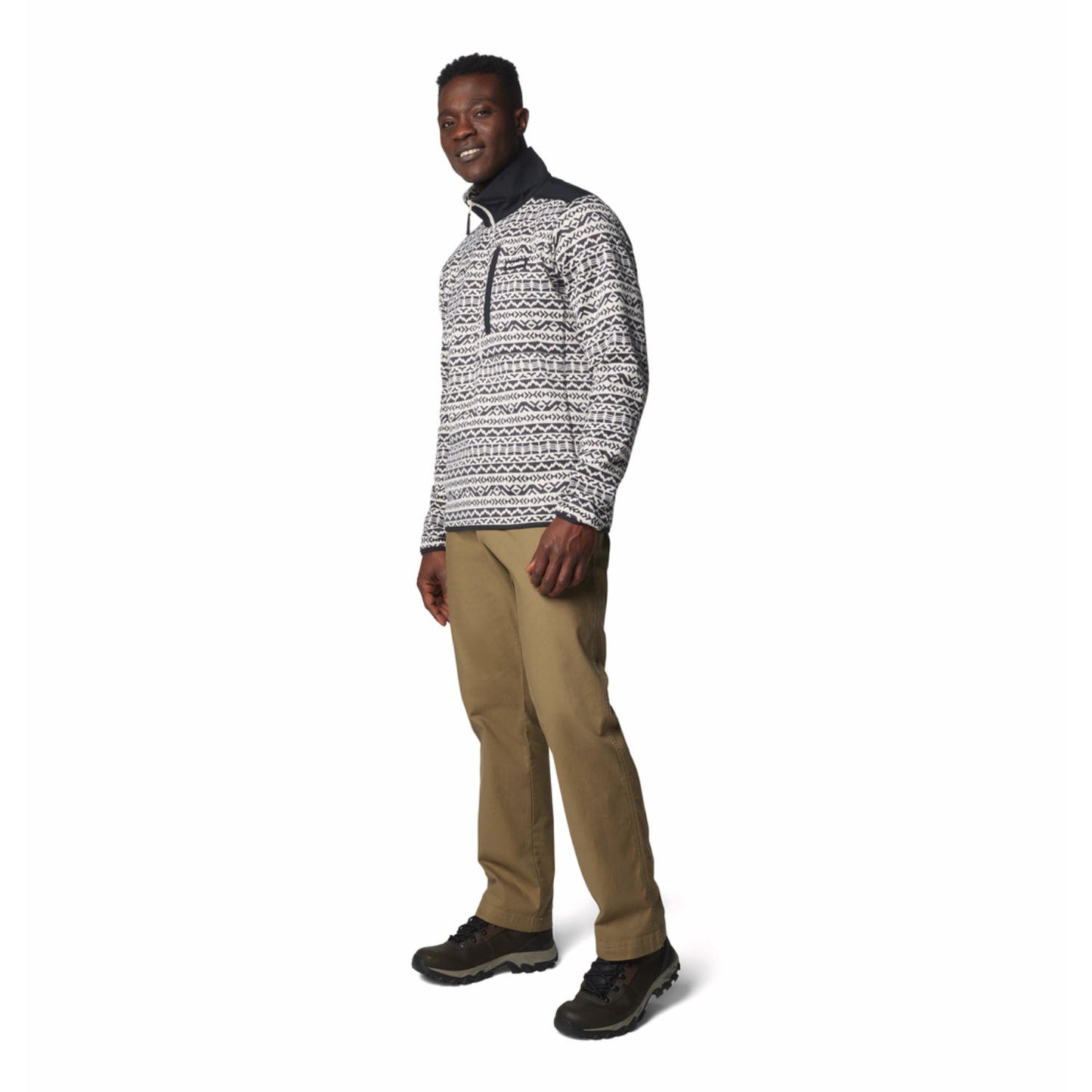 Columbia Mens Brown Sweater Weather Printed Half Zip II Jacket