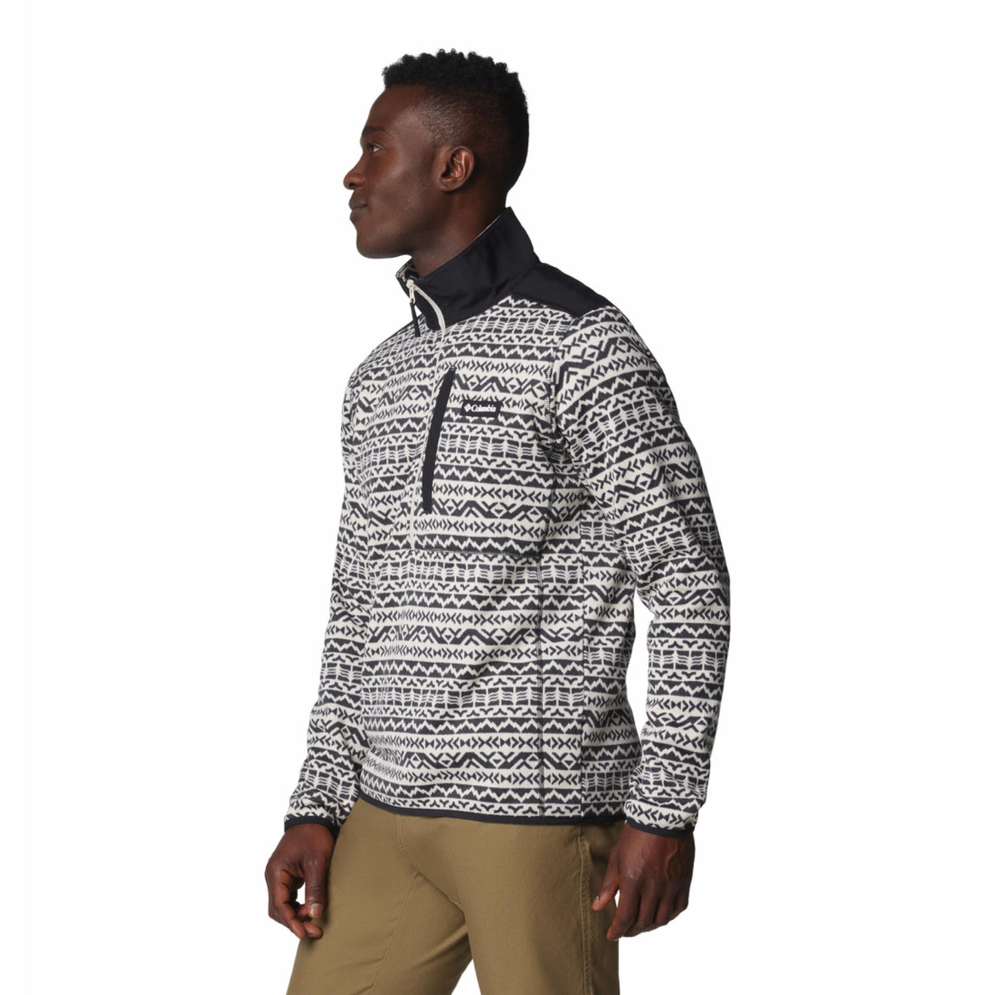 Columbia Mens Brown Sweater Weather Printed Half Zip II Jacket