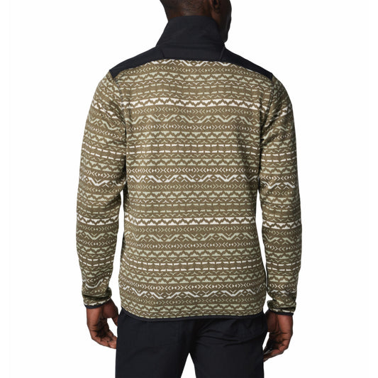 Columbia Men Green Sweater Weather Printed Half Zip II