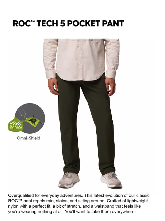 Columbia Men Green Omni-Shield Roc Tech 5 Pocket Pant