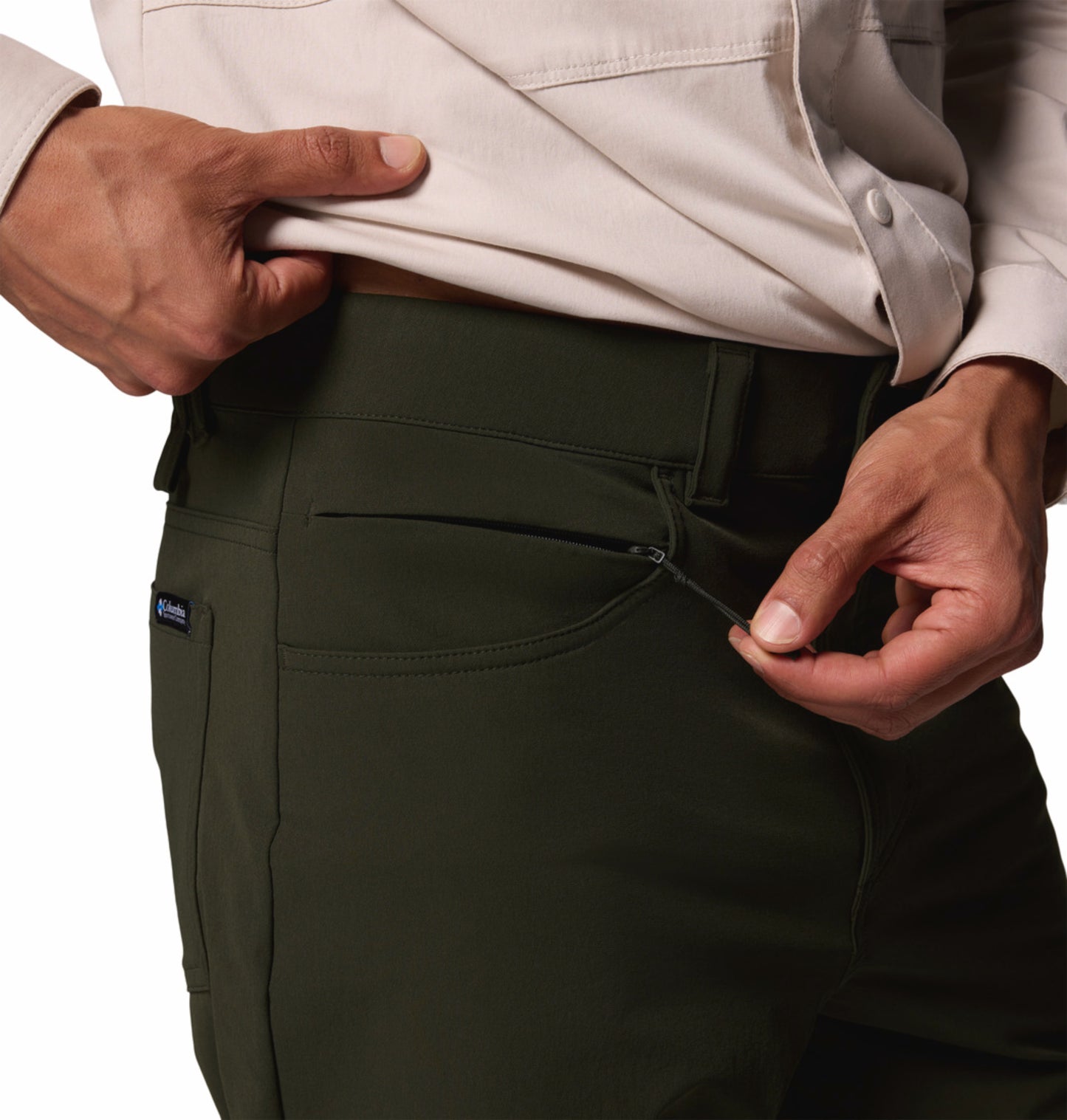 Columbia Men Green Omni-Shield Roc Tech 5 Pocket Pant