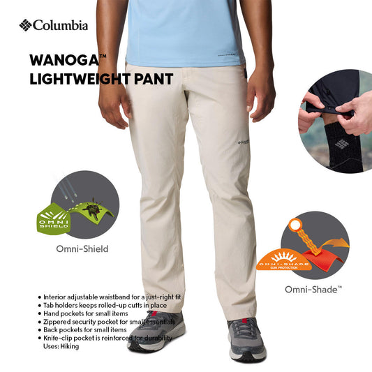 Columbia Mens Beige Omni-Shield Wanoga Lightweight Pant