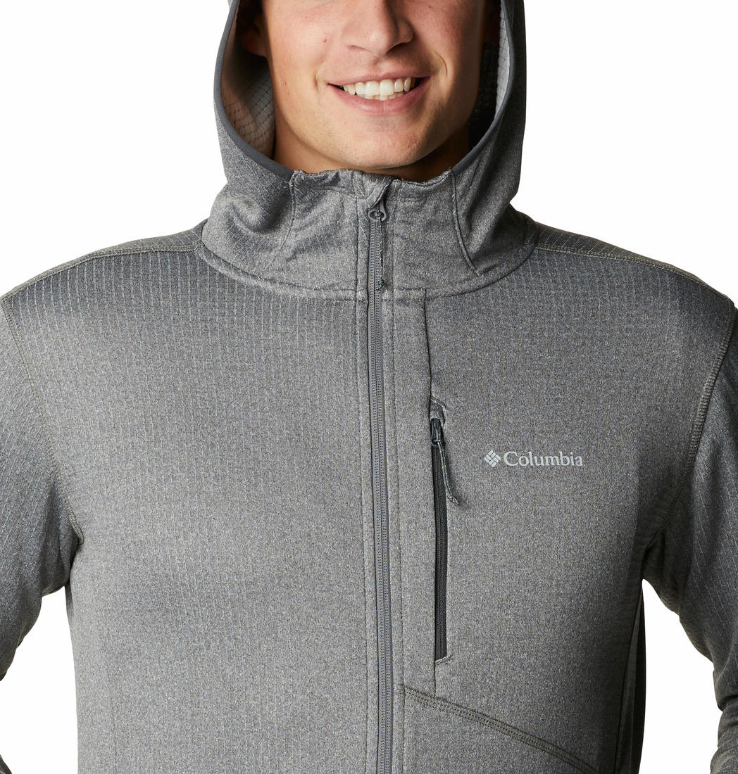 Columbia Men Grey Park View Fleece Full Zip Hoodie