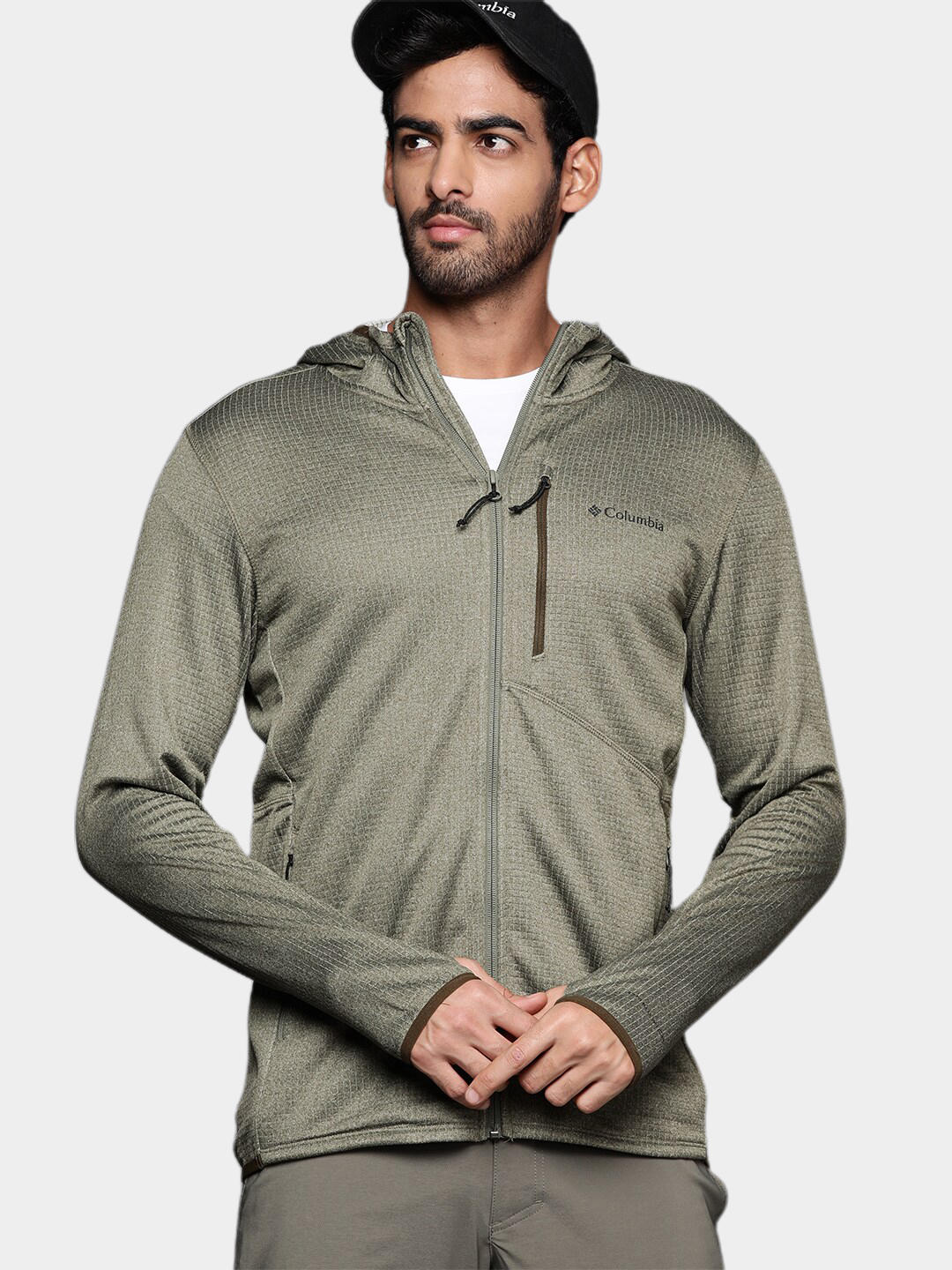 Columbia Men Green Park View Fleece Full Zip Hoodie