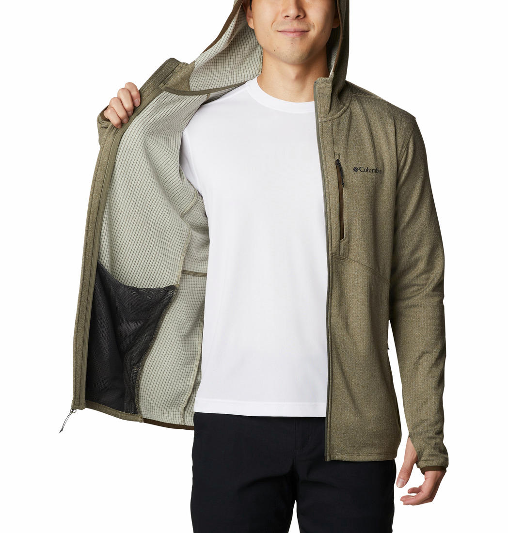 Columbia Men Green Park View Fleece Full Zip Hoodie