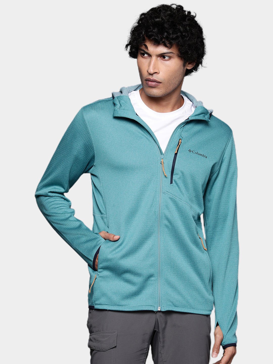 Columbia Men Blue Park View Fleece Full Zip Hoodie Fleece Top