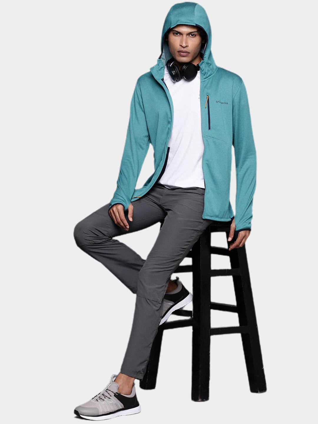 Columbia Men Blue Park View Fleece Full Zip Hoodie Fleece Top