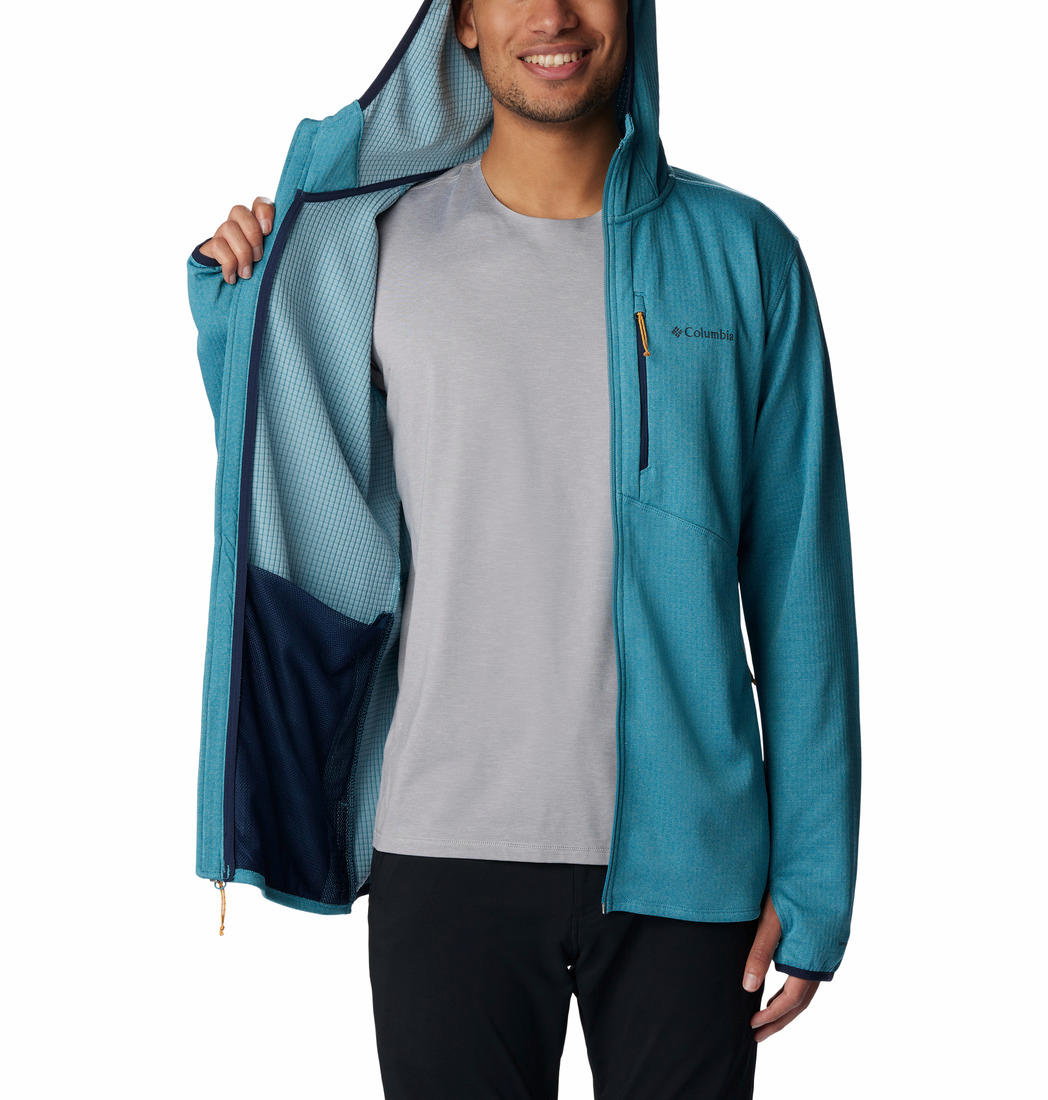 Columbia Men Blue Park View Fleece Full Zip Hoodie Fleece Top