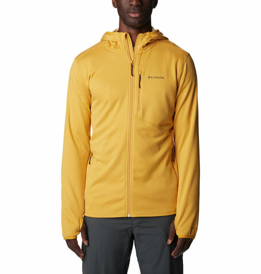 Columbia Men Yellow Park View Fleece Full Zip Hoodie Fleece Top