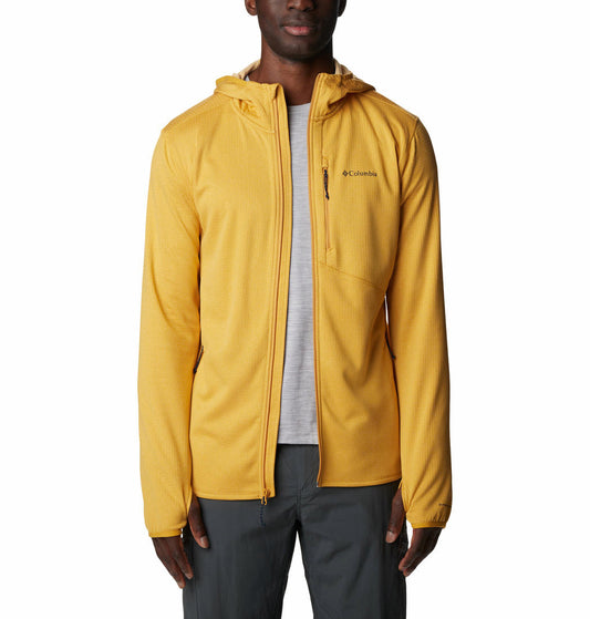 Columbia Men Yellow Park View Fleece Full Zip Hoodie Fleece Top