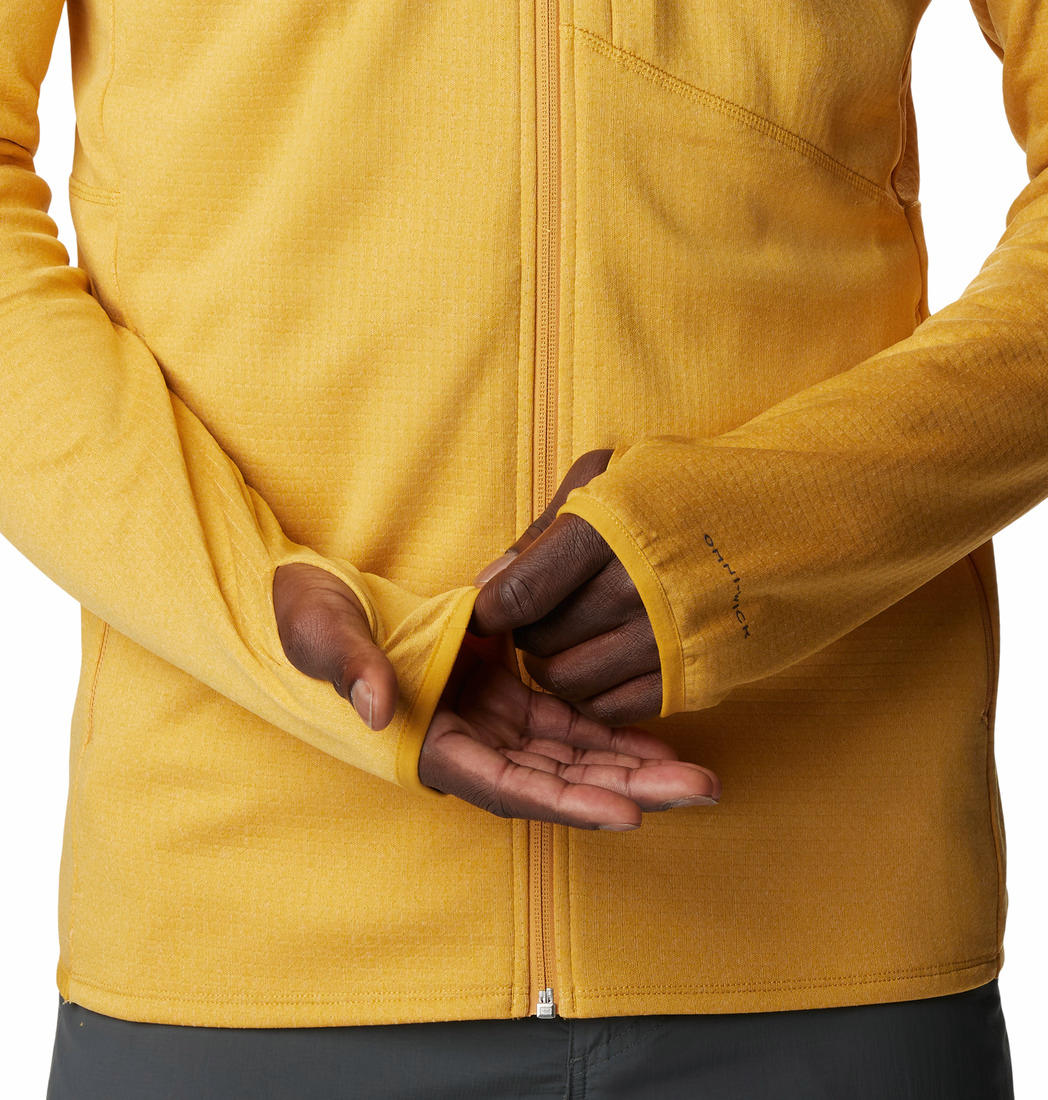Columbia Men Yellow Park View Fleece Full Zip Hoodie Fleece Top