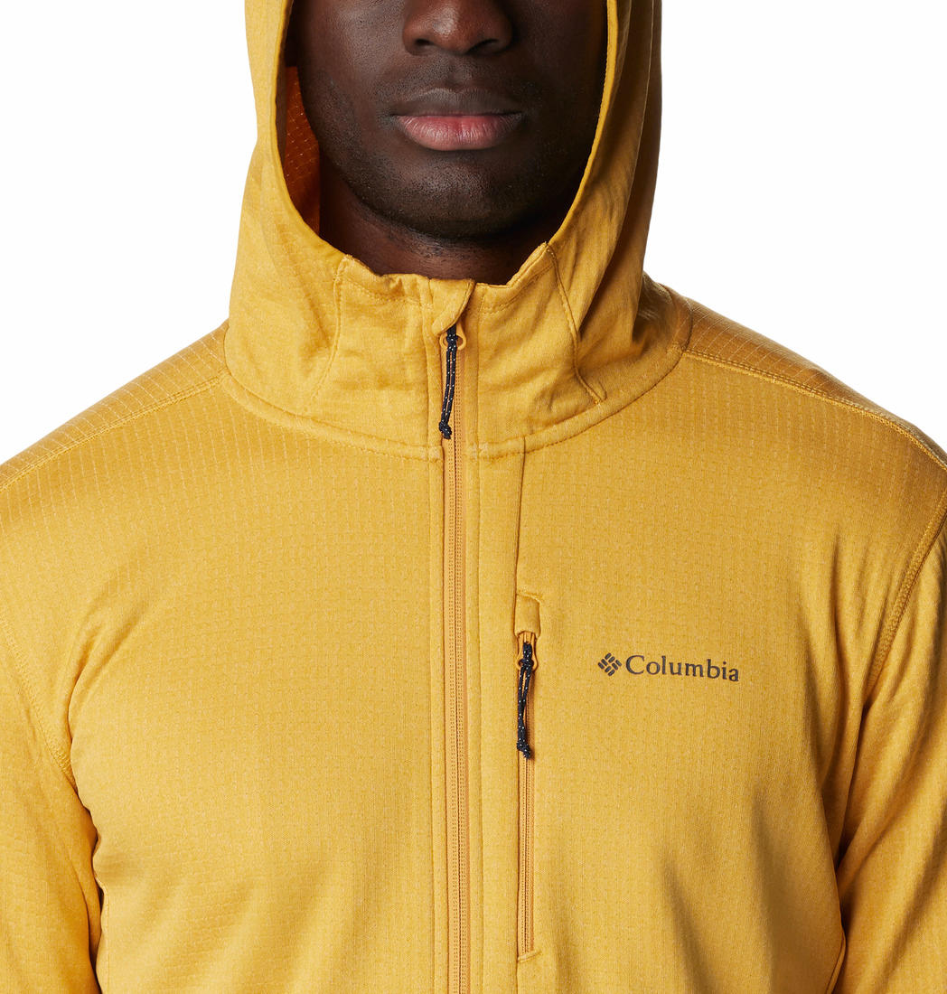 Columbia Men Yellow Park View Fleece Full Zip Hoodie Fleece Top