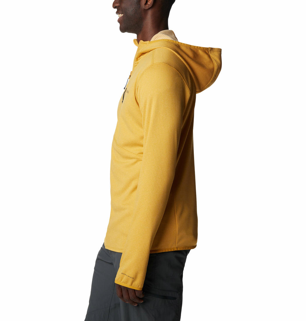 Columbia Men Yellow Park View Fleece Full Zip Hoodie Fleece Top