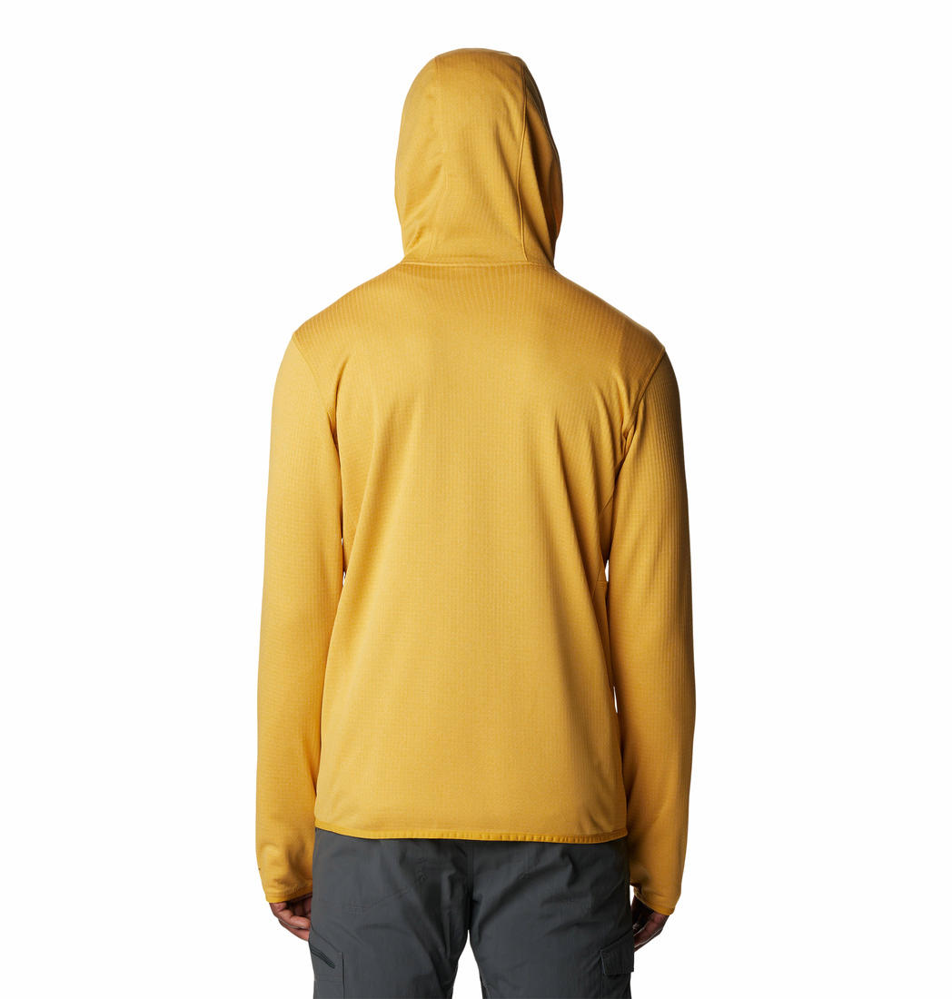 Columbia Men Yellow Park View Fleece Full Zip Hoodie Fleece Top