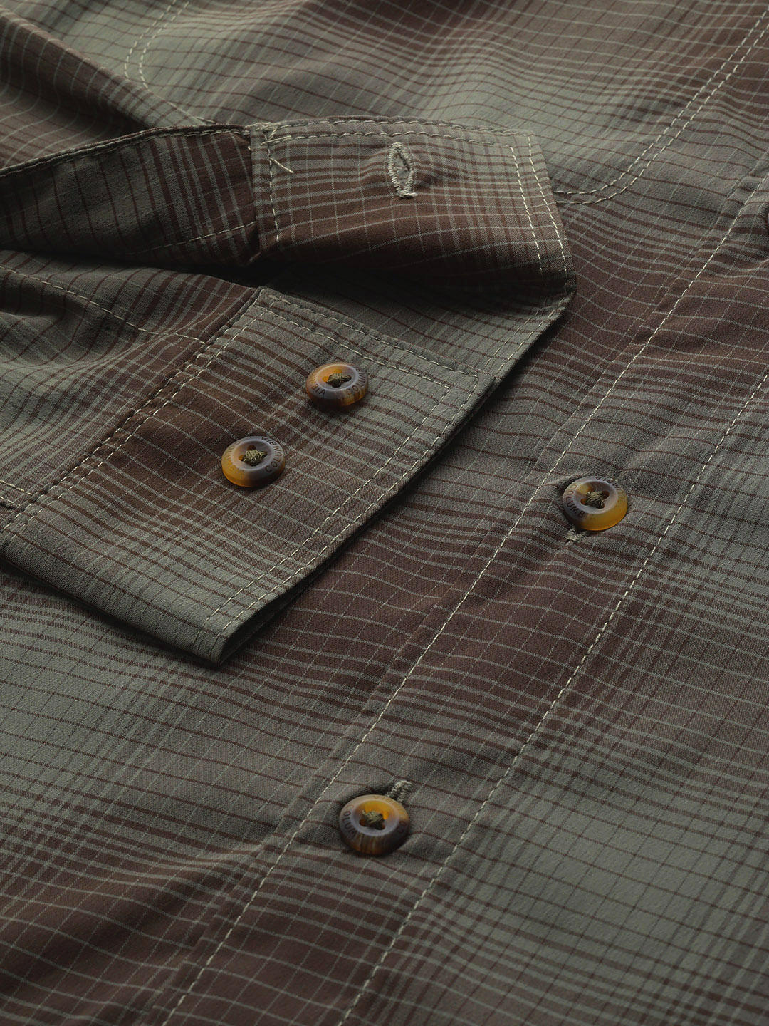 Columbia Men Green Newton Ridge II Plaid Long Sleeve (Sun Protection)