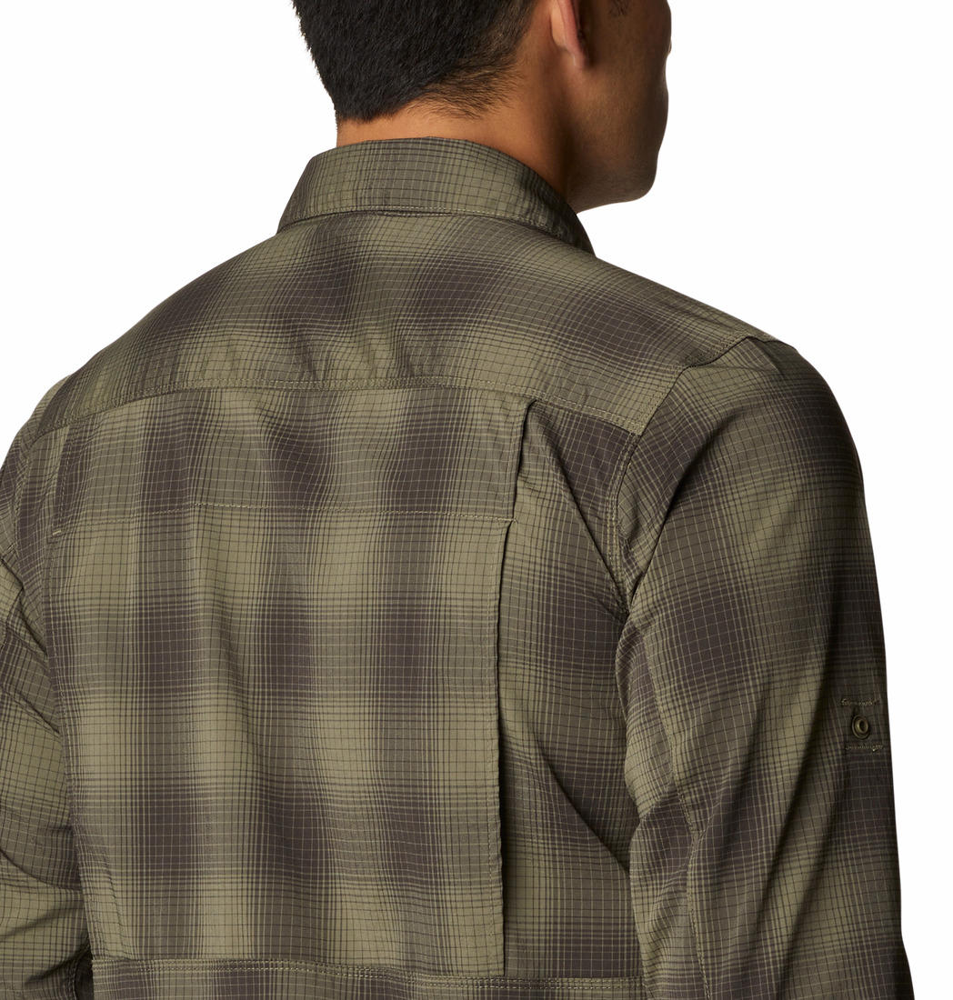 Columbia Men Green Newton Ridge II Plaid Long Sleeve (Sun Protection)