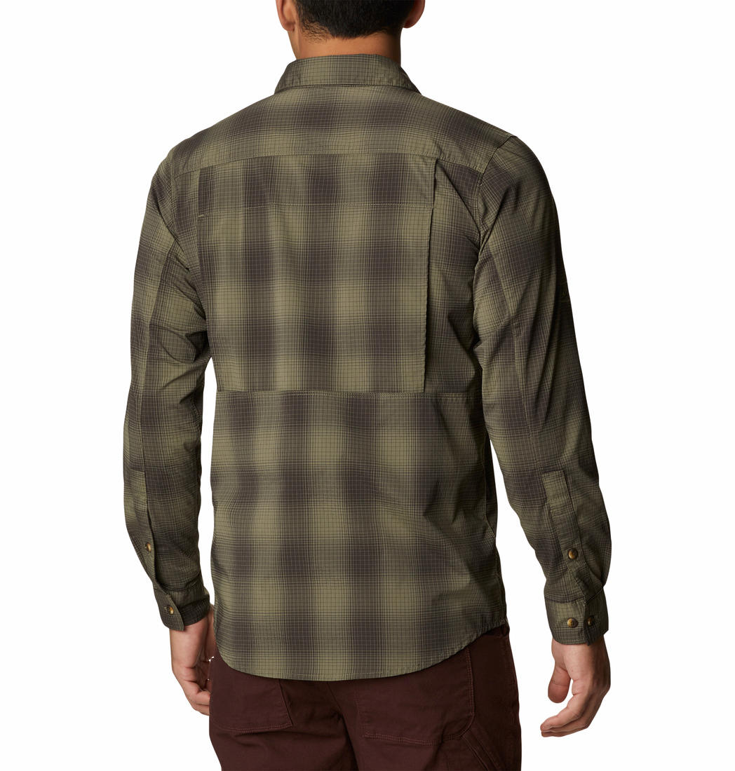 Columbia Men Green Newton Ridge II Plaid Long Sleeve (Sun Protection)