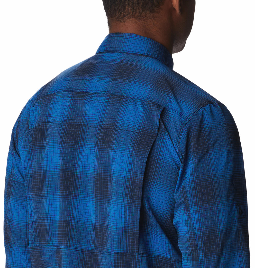 Columbia Men Blue Newton Ridge II Plaid Long Sleeve (Sun Protection)