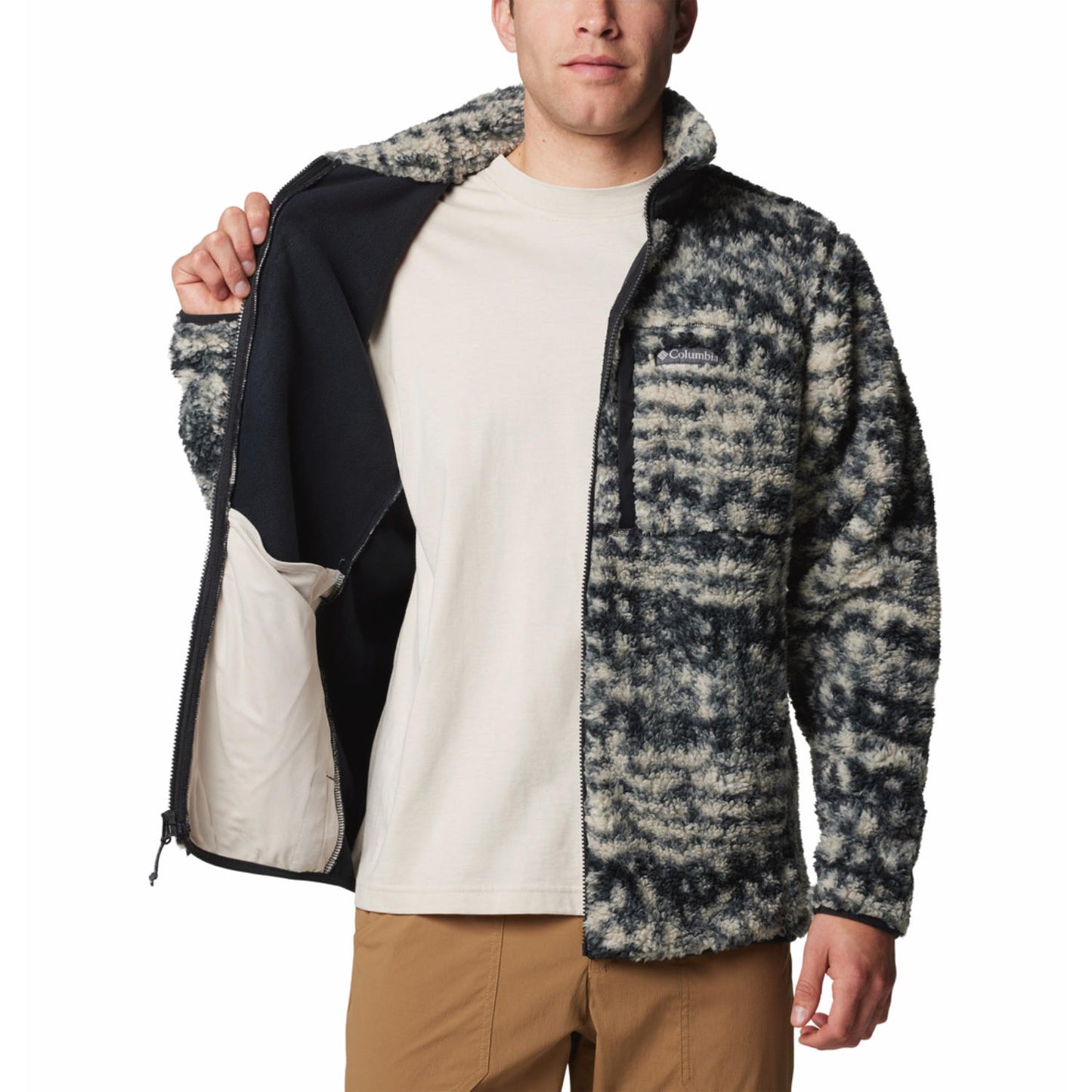 Columbia Mens Brown Winter Pass Printed Fleece II Jacket