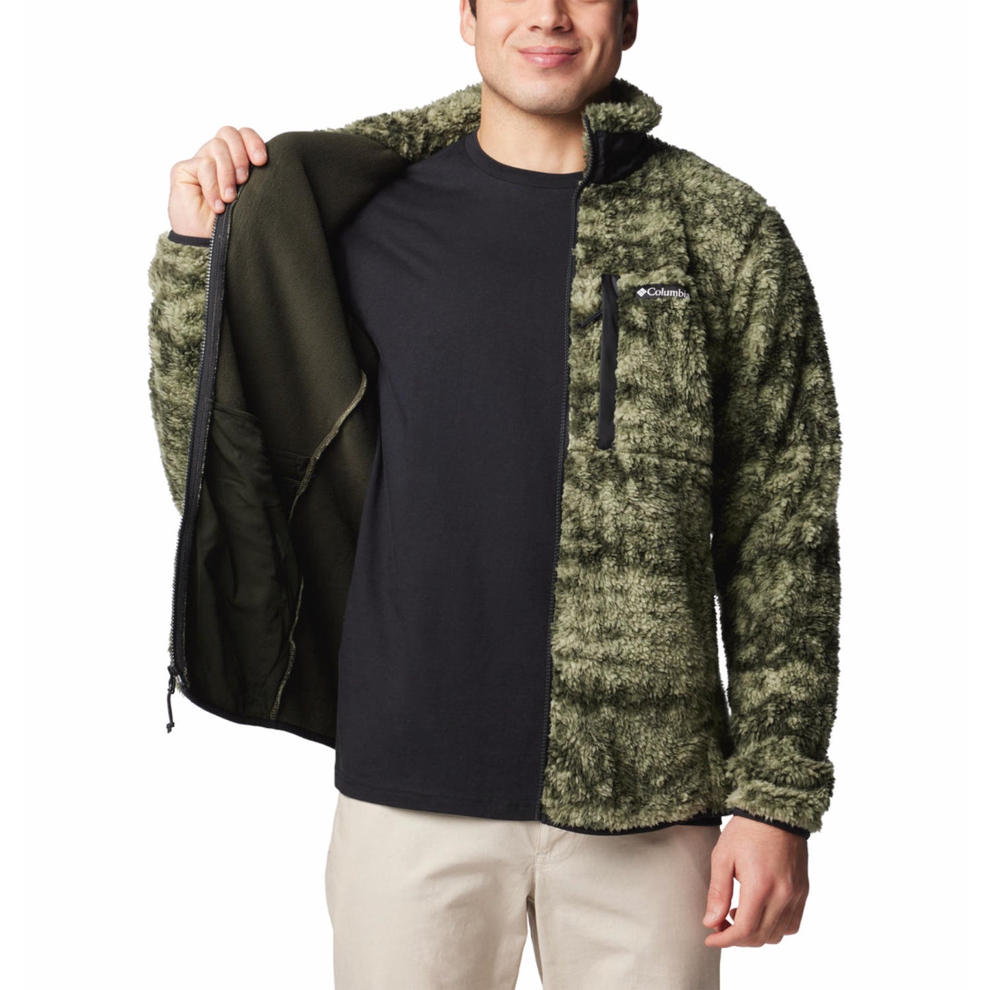 Columbia Mens Green Winter Pass Printed Fleece II Jacket