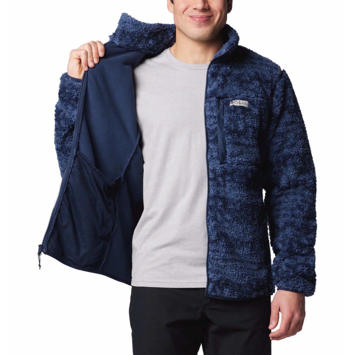 Columbia Mens Blue Winter Pass Printed Fleece II