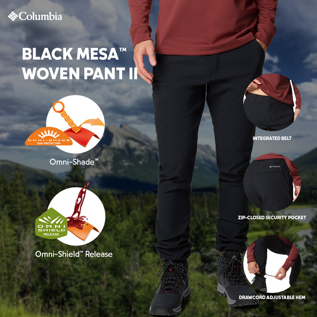 Columbia Mens Black Omni-Shield Black Mesa II Woven Pant