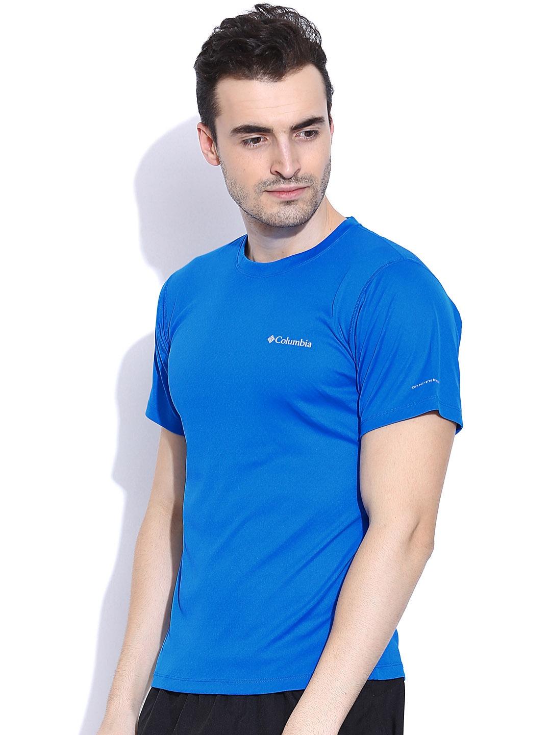 Columbia Men Blue Zero Rules Short Sleeve Shirt (Sun Protection)