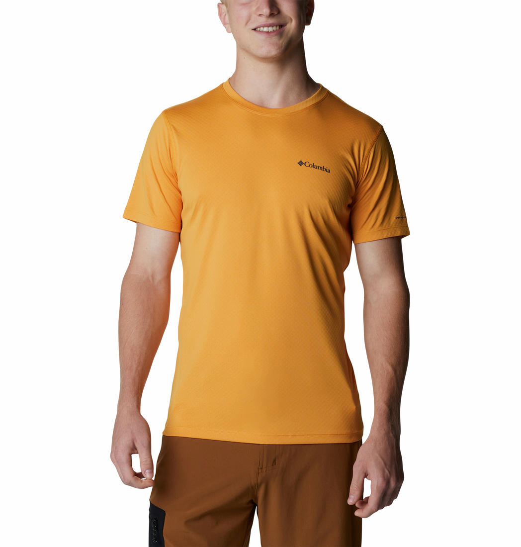Columbia Men Yellow Zero Rules Short Sleeve T-Shirt